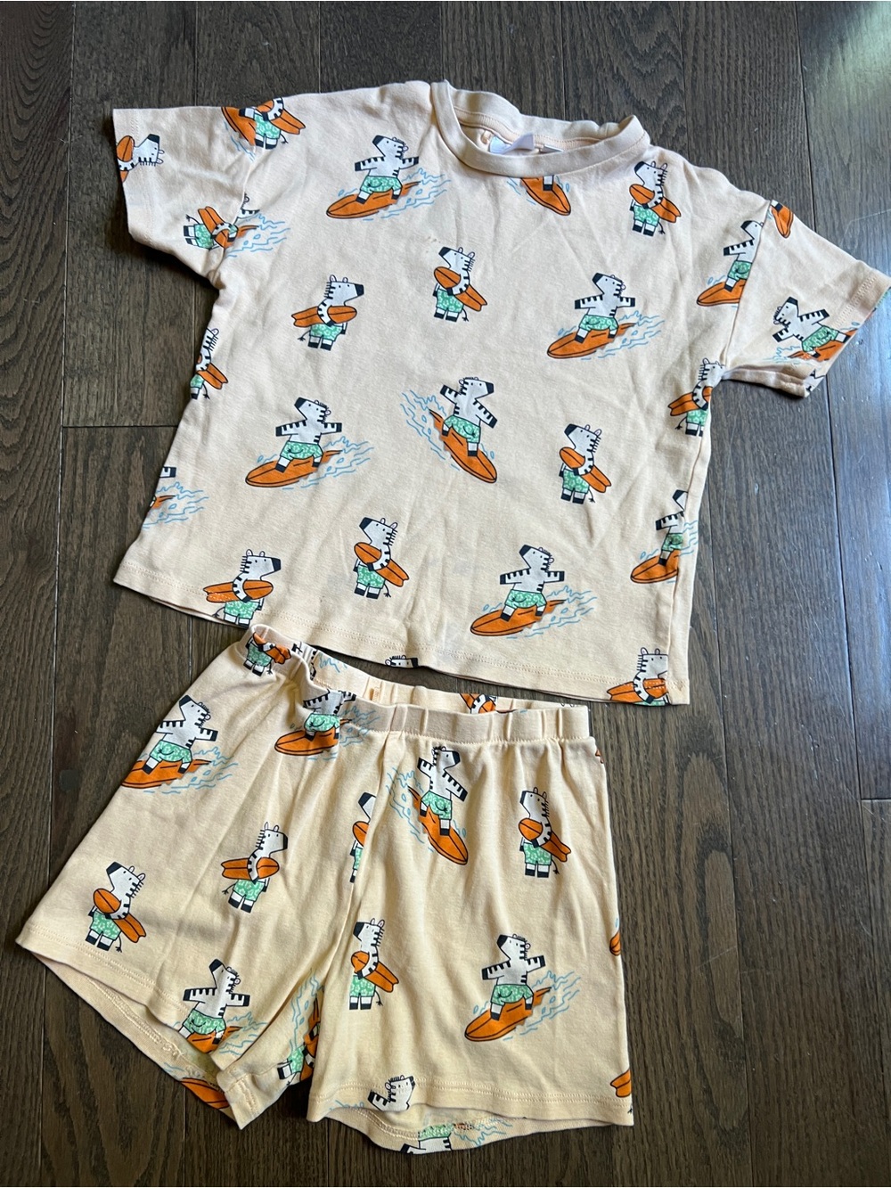 Zara Kids Surf Zebra Short Pajama Set kids size 6